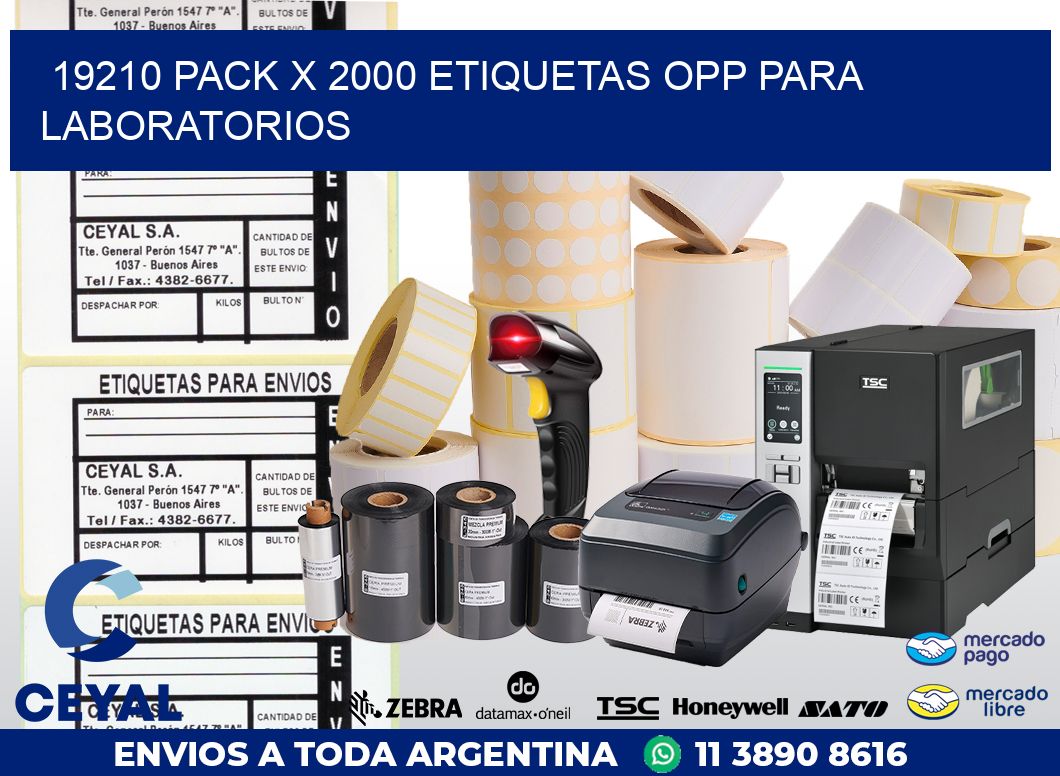 19210 PACK X 2000 ETIQUETAS OPP PARA LABORATORIOS