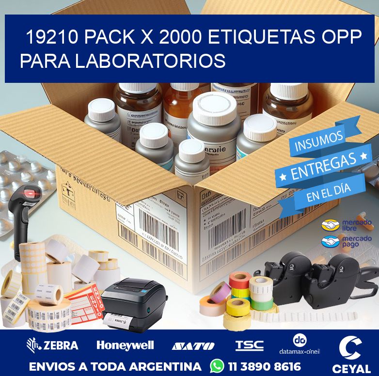 19210 PACK X 2000 ETIQUETAS OPP PARA LABORATORIOS