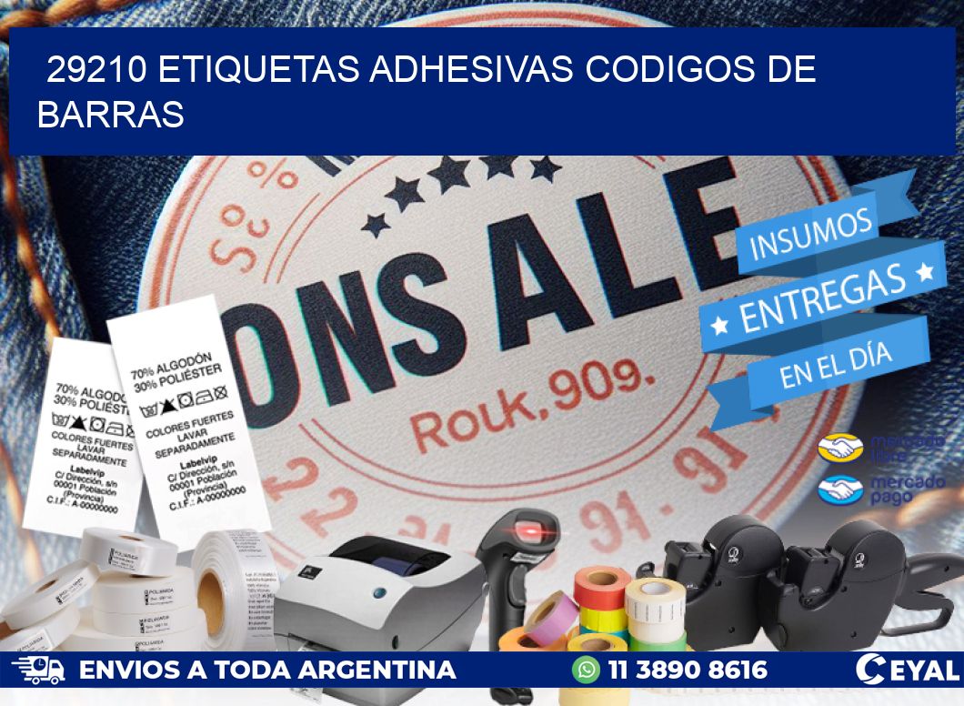 29210 ETIQUETAS ADHESIVAS CODIGOS DE BARRAS