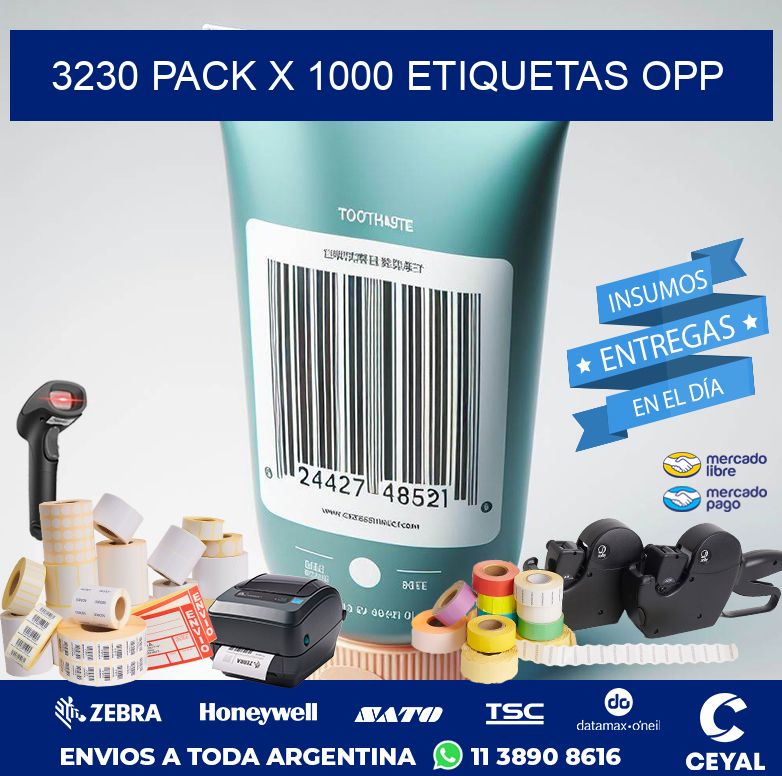 3230 PACK X 1000 ETIQUETAS OPP