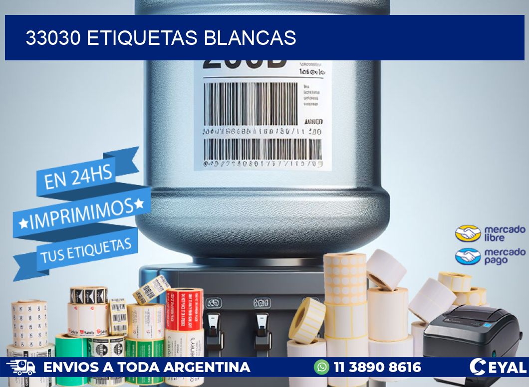 33030 ETIQUETAS BLANCAS