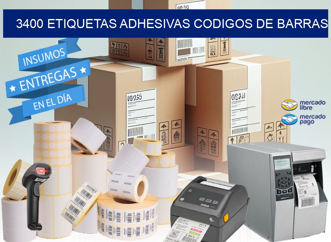 3400 ETIQUETAS ADHESIVAS CODIGOS DE BARRAS