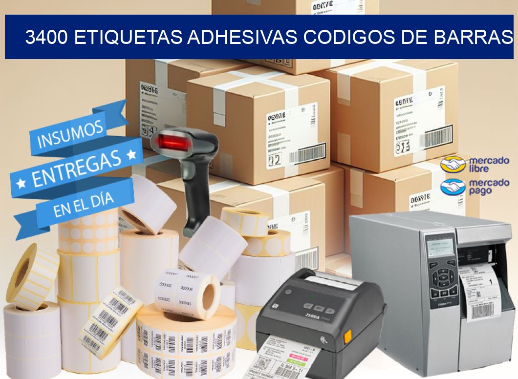 3400 ETIQUETAS ADHESIVAS CODIGOS DE BARRAS