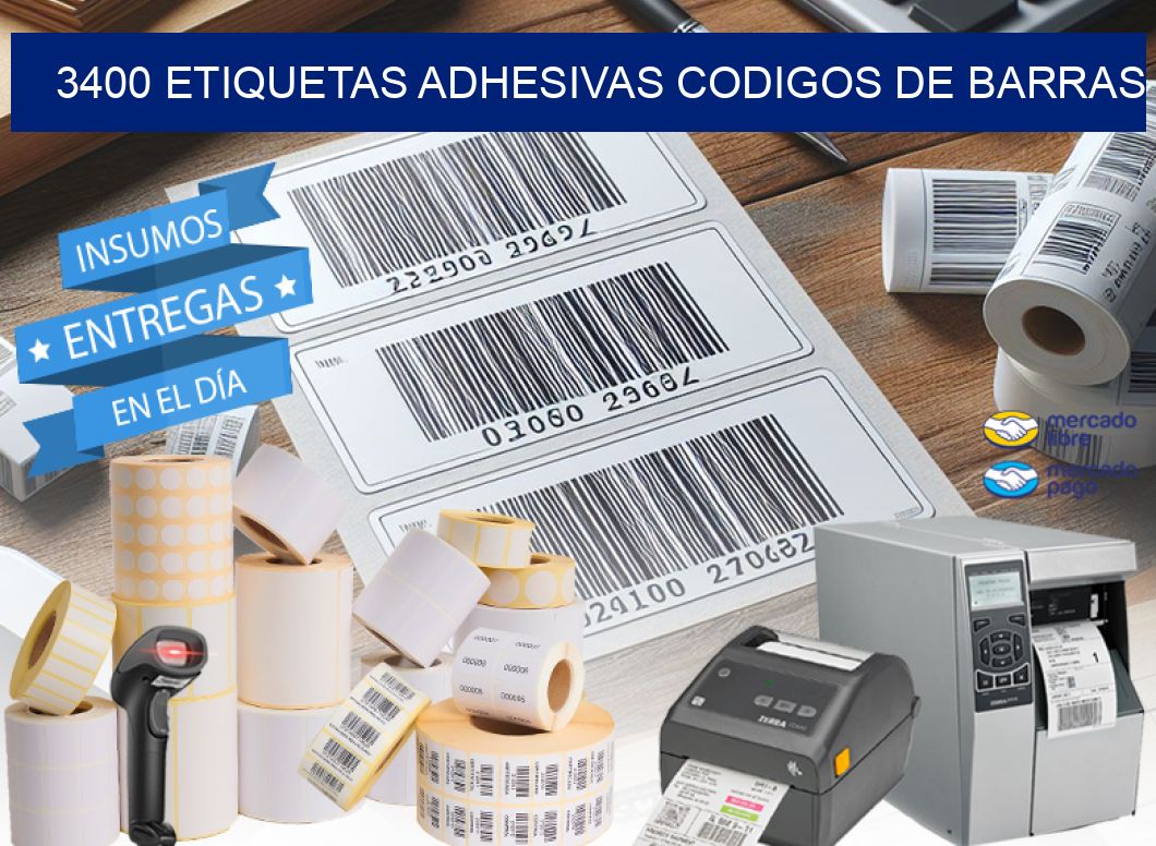 3400 ETIQUETAS ADHESIVAS CODIGOS DE BARRAS