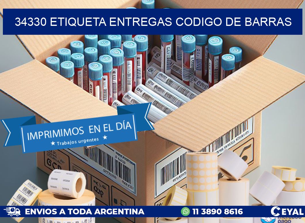 34330 etiqueta entregas codigo de barras