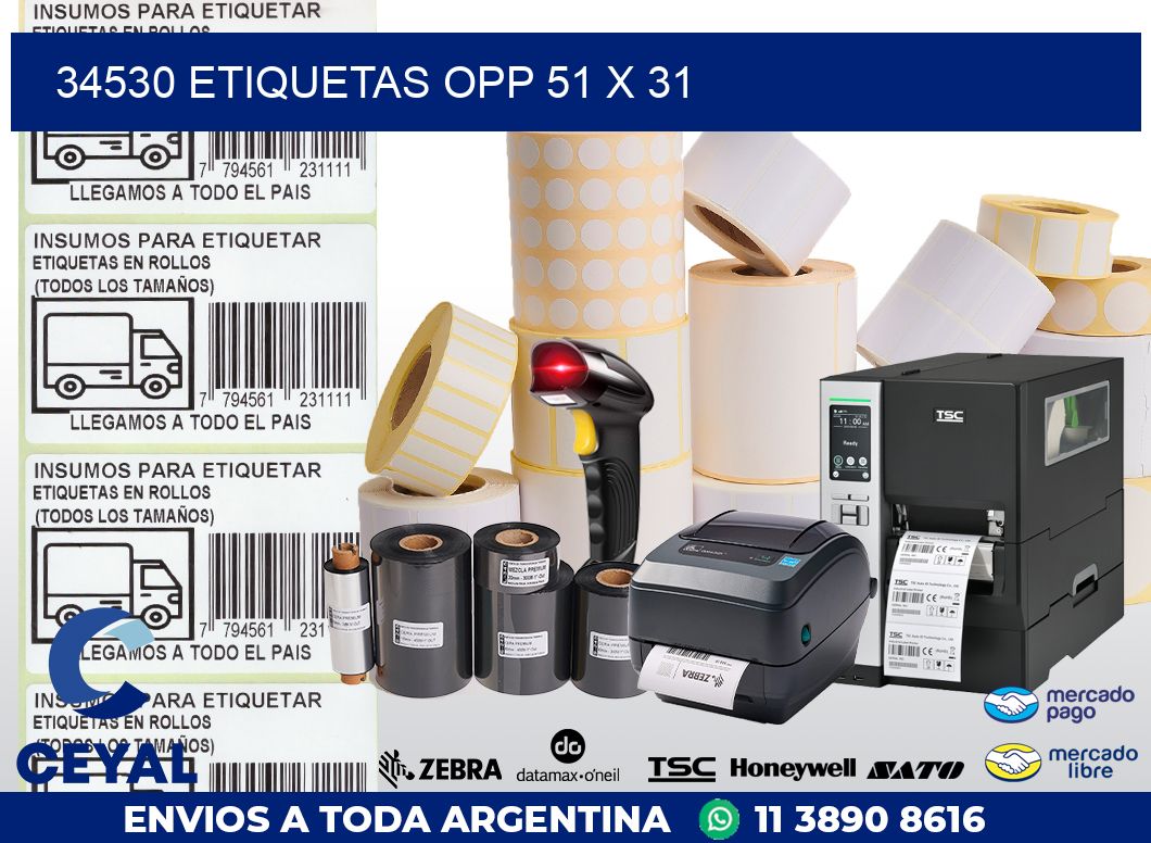 34530 ETIQUETAS OPP 51 X 31