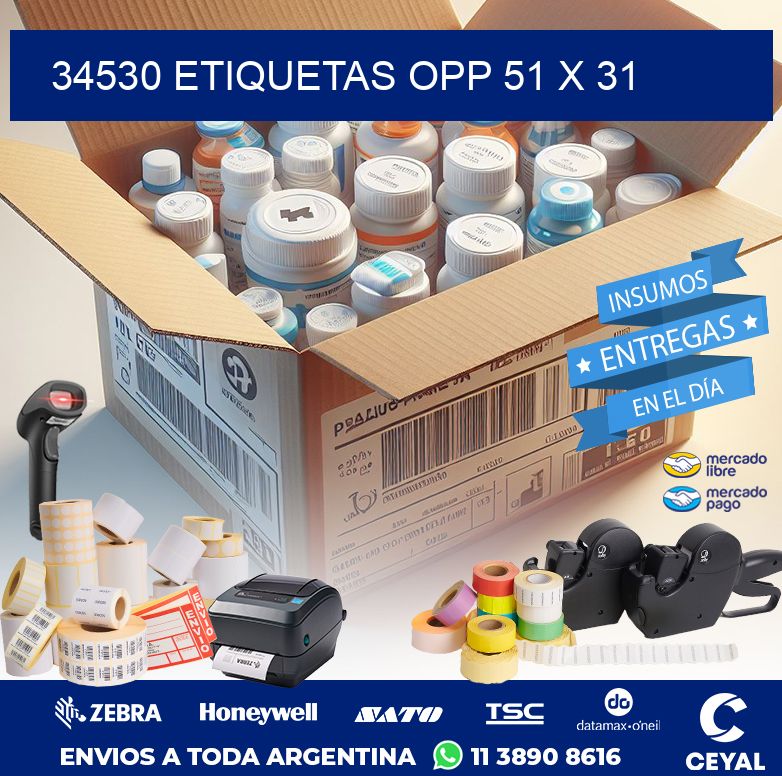 34530 ETIQUETAS OPP 51 X 31