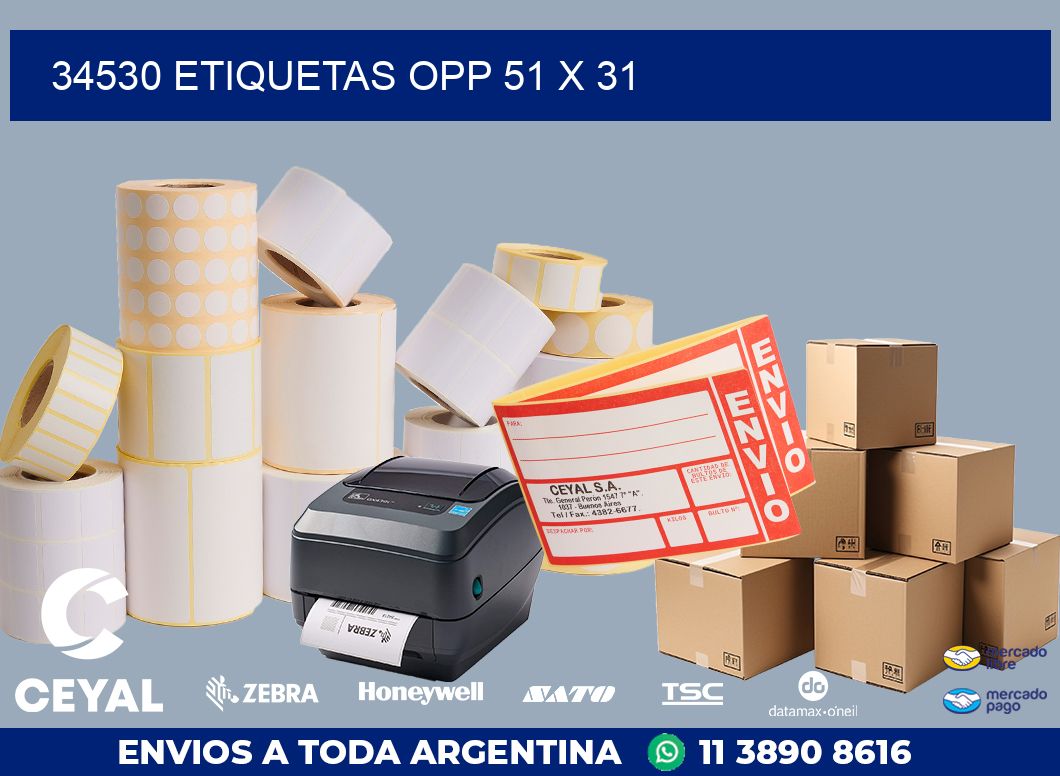 34530 ETIQUETAS OPP 51 X 31