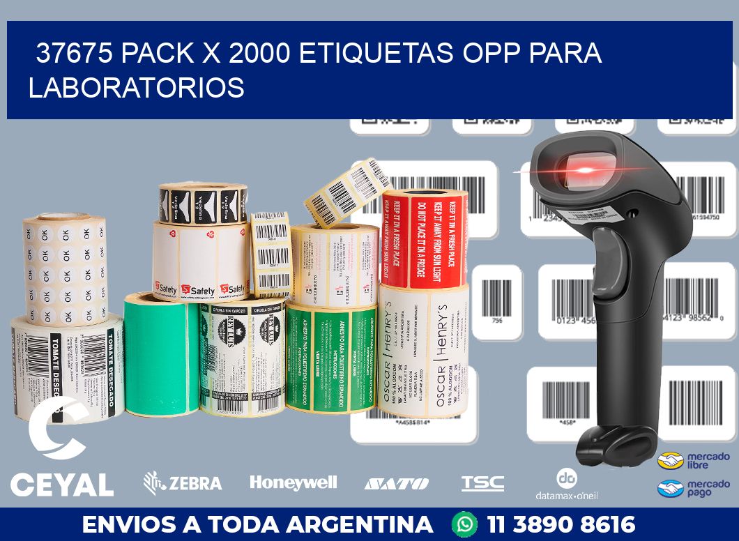 37675 PACK X 2000 ETIQUETAS OPP PARA LABORATORIOS