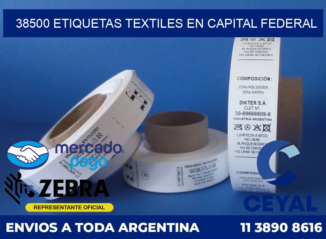 38500 ETIQUETAS TEXTILES EN CAPITAL FEDERAL