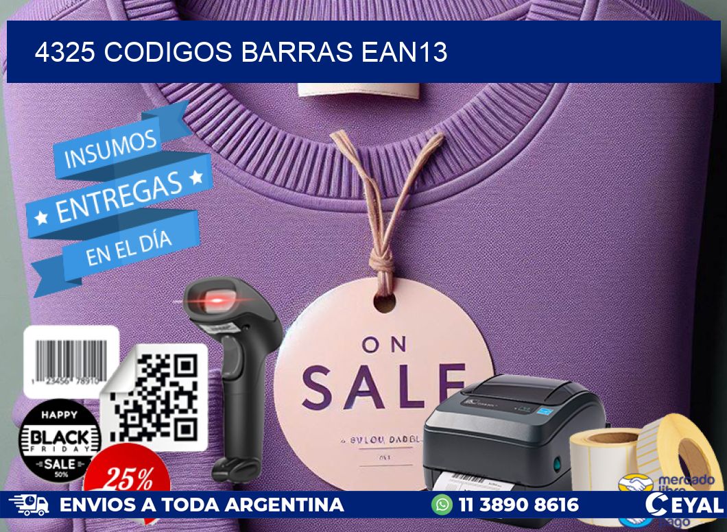 4325 CODIGOS BARRAS EAN13