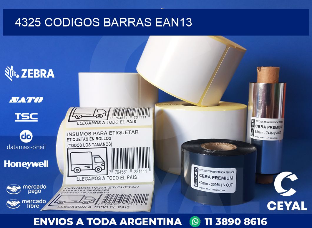 4325 CODIGOS BARRAS EAN13