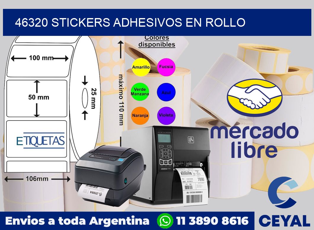 46320 STICKERS ADHESIVOS EN ROLLO