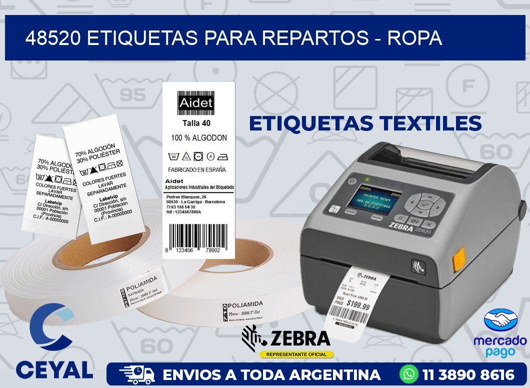 48520 ETIQUETAS PARA REPARTOS - ROPA
