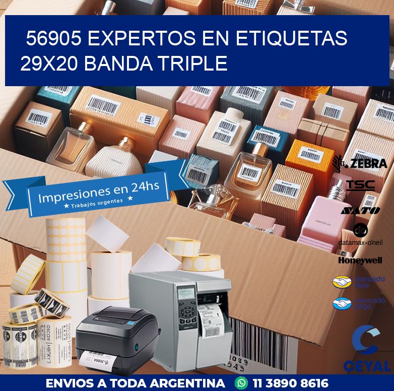 56905 EXPERTOS EN ETIQUETAS 29X20 BANDA TRIPLE