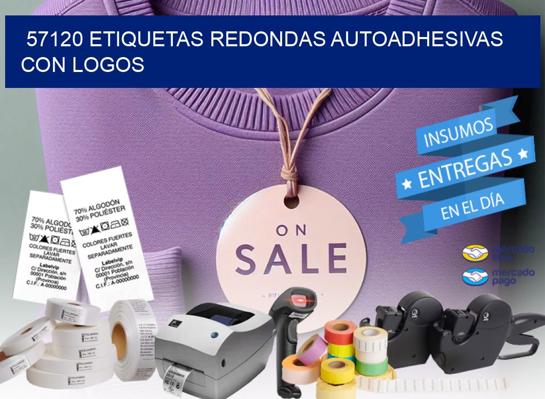 57120 ETIQUETAS REDONDAS AUTOADHESIVAS CON LOGOS