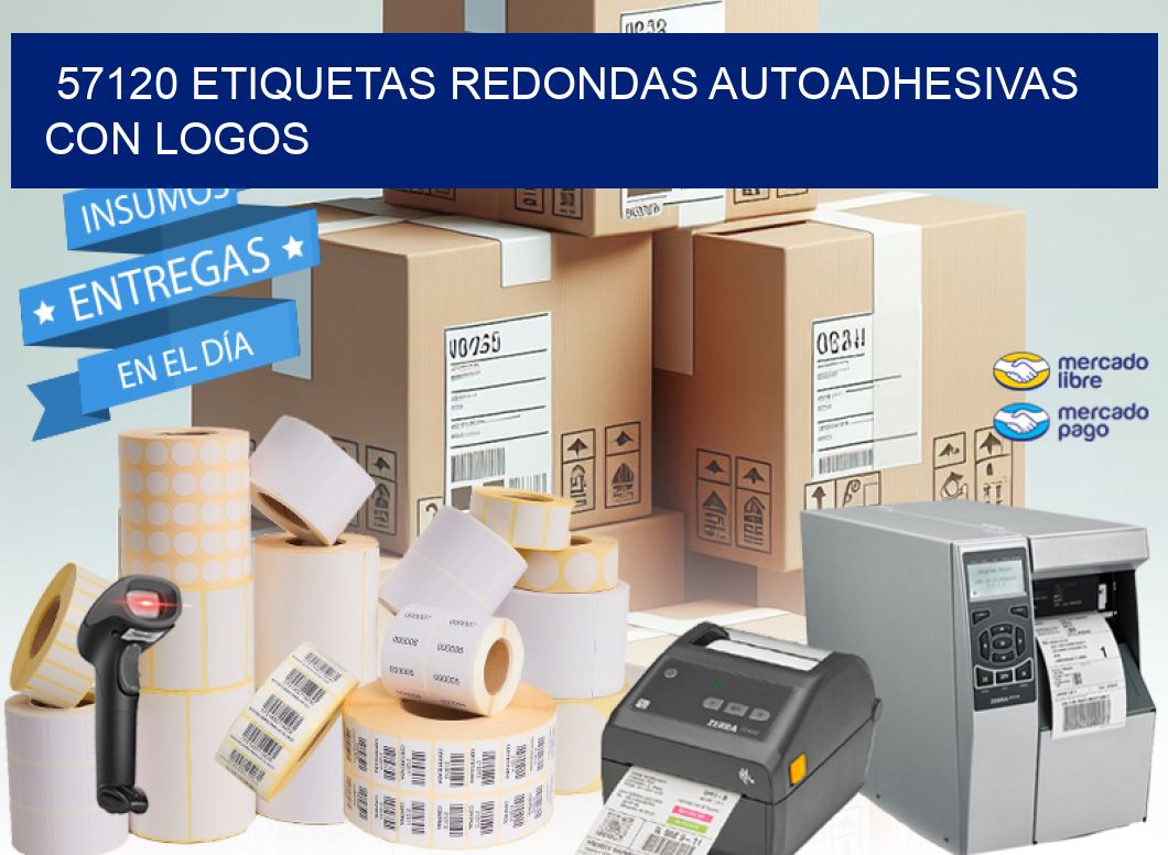57120 ETIQUETAS REDONDAS AUTOADHESIVAS CON LOGOS