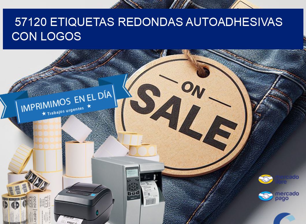 57120 ETIQUETAS REDONDAS AUTOADHESIVAS CON LOGOS