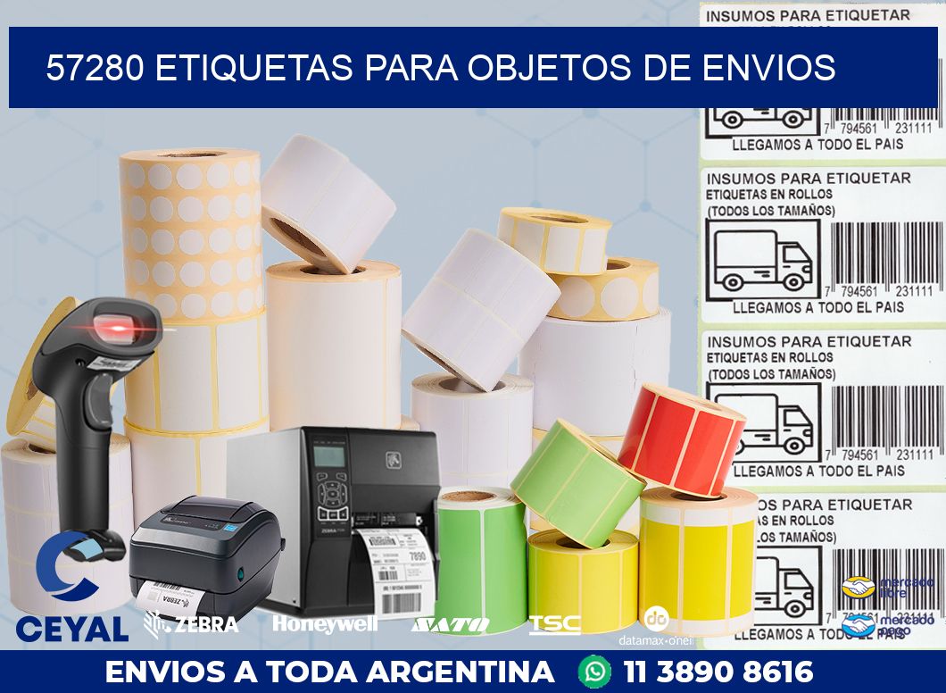 57280 etiquetas para objetos de envios