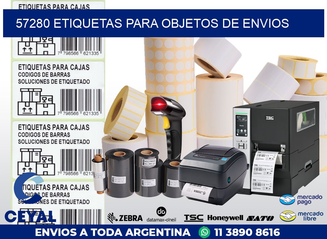57280 etiquetas para objetos de envios