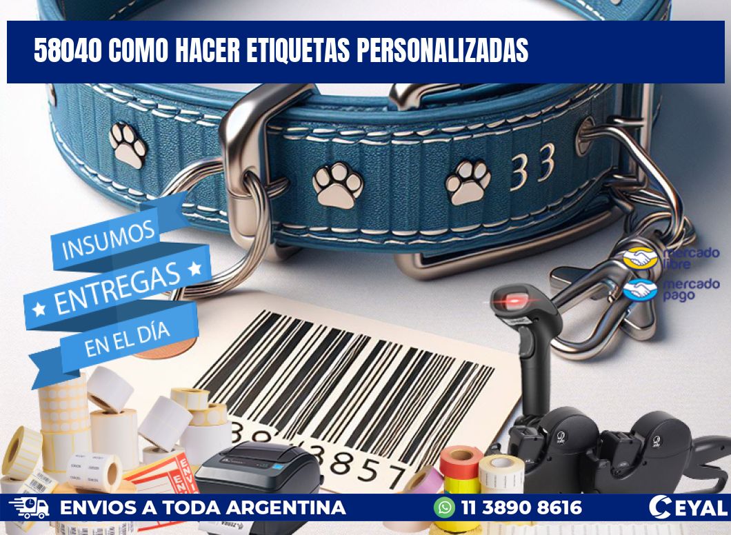 58040 como hacer etiquetas personalizadas
