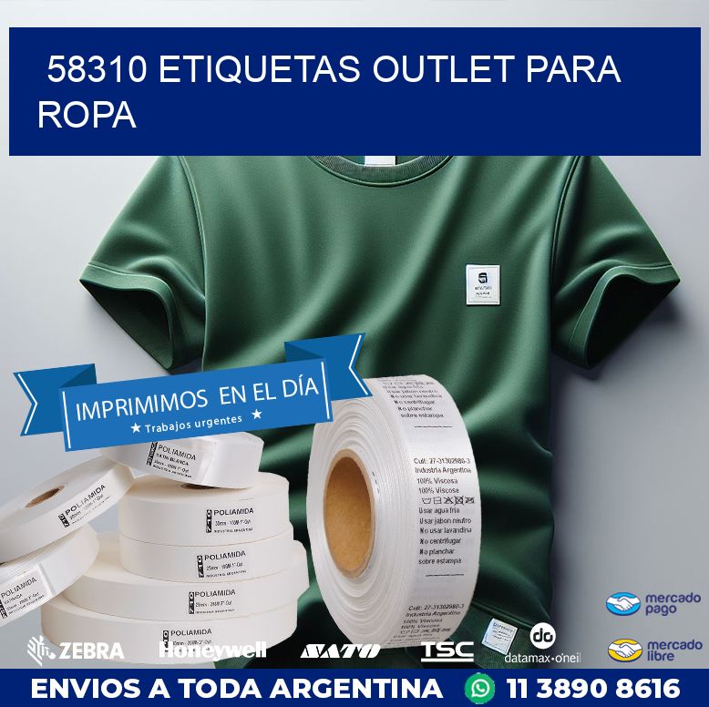 58310 ETIQUETAS OUTLET PARA ROPA