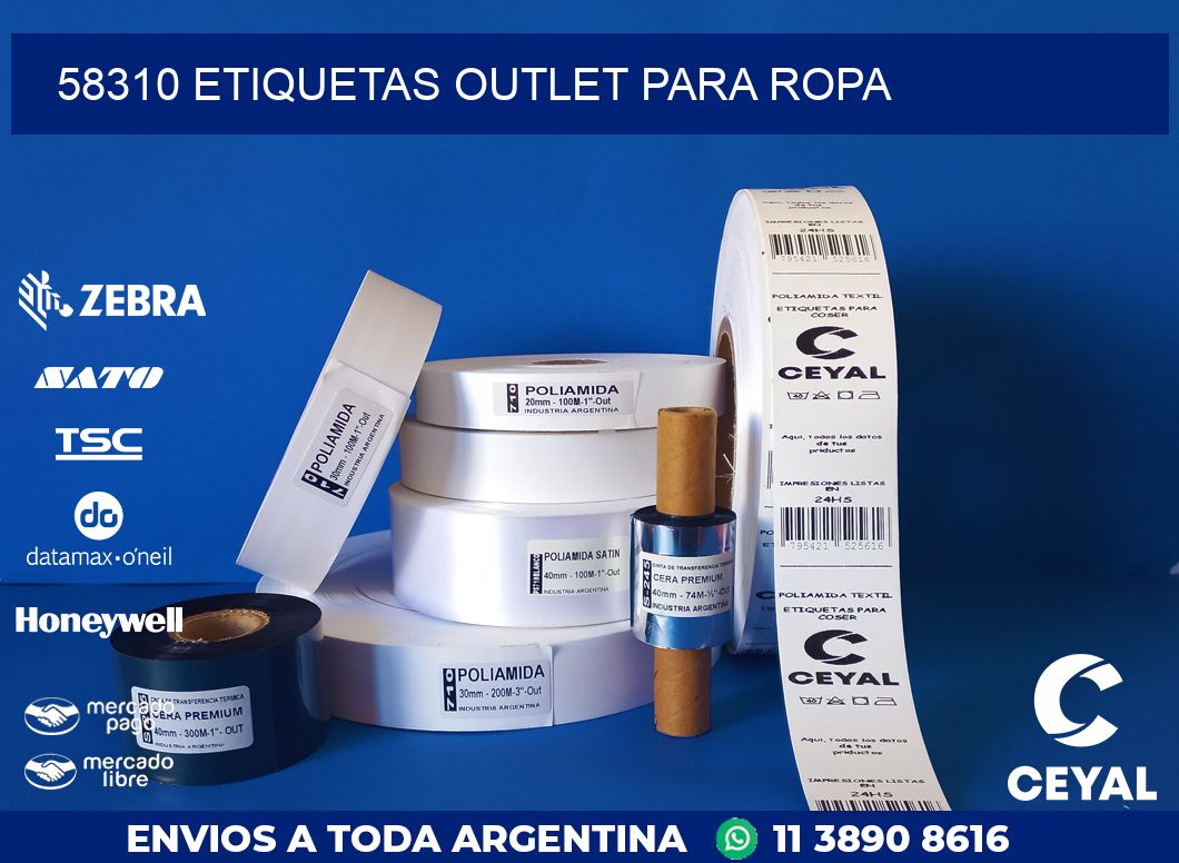 58310 ETIQUETAS OUTLET PARA ROPA