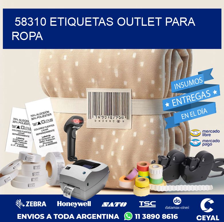 58310 ETIQUETAS OUTLET PARA ROPA