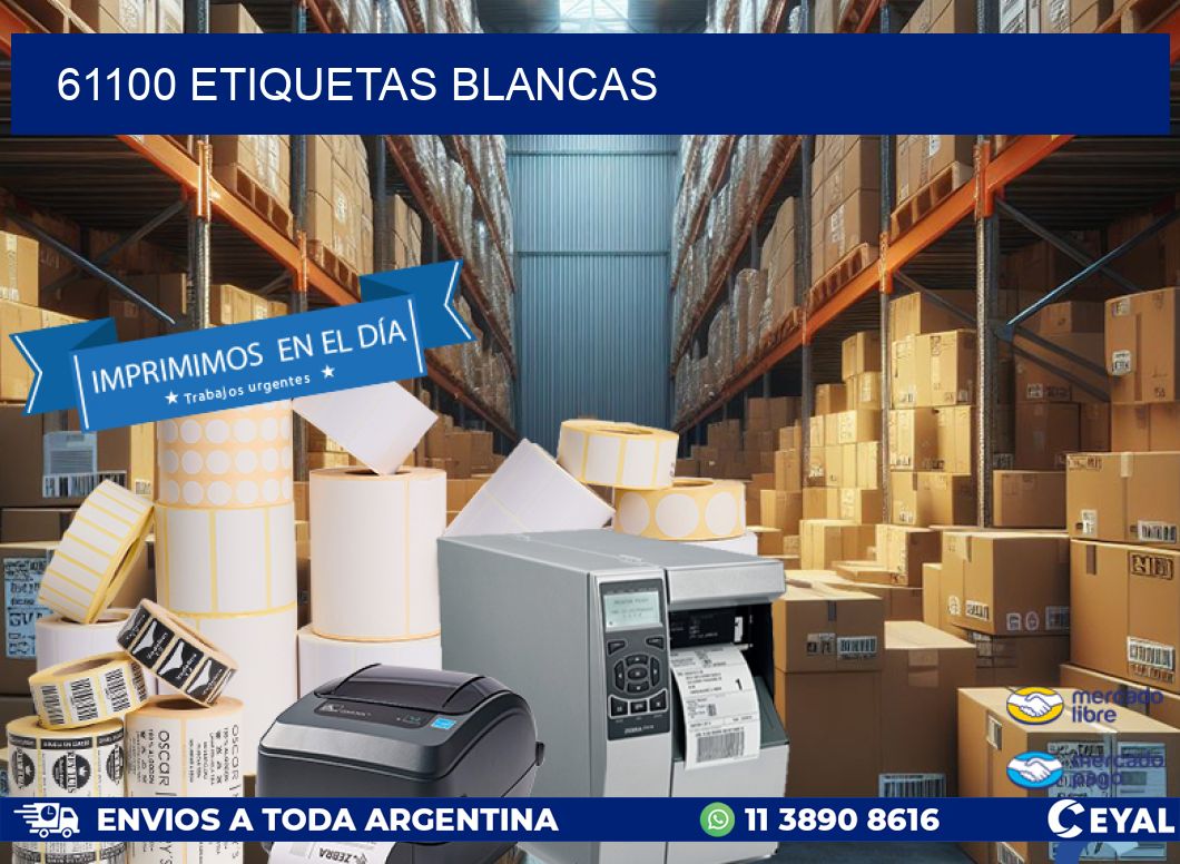 61100 ETIQUETAS BLANCAS