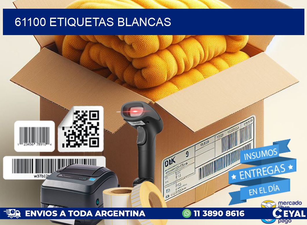 61100 ETIQUETAS BLANCAS