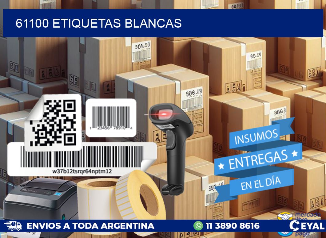 61100 ETIQUETAS BLANCAS