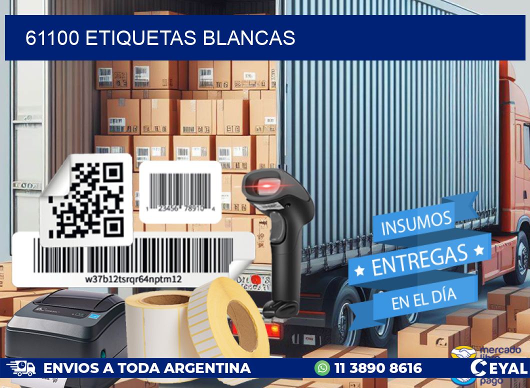 61100 ETIQUETAS BLANCAS