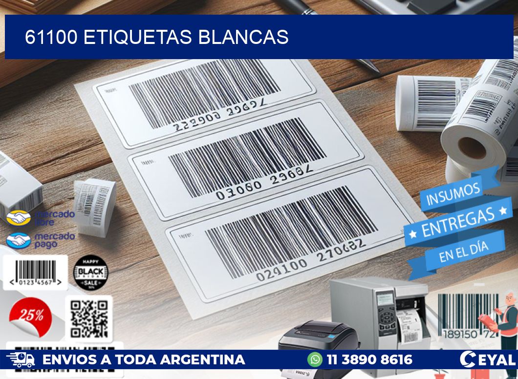 61100 ETIQUETAS BLANCAS