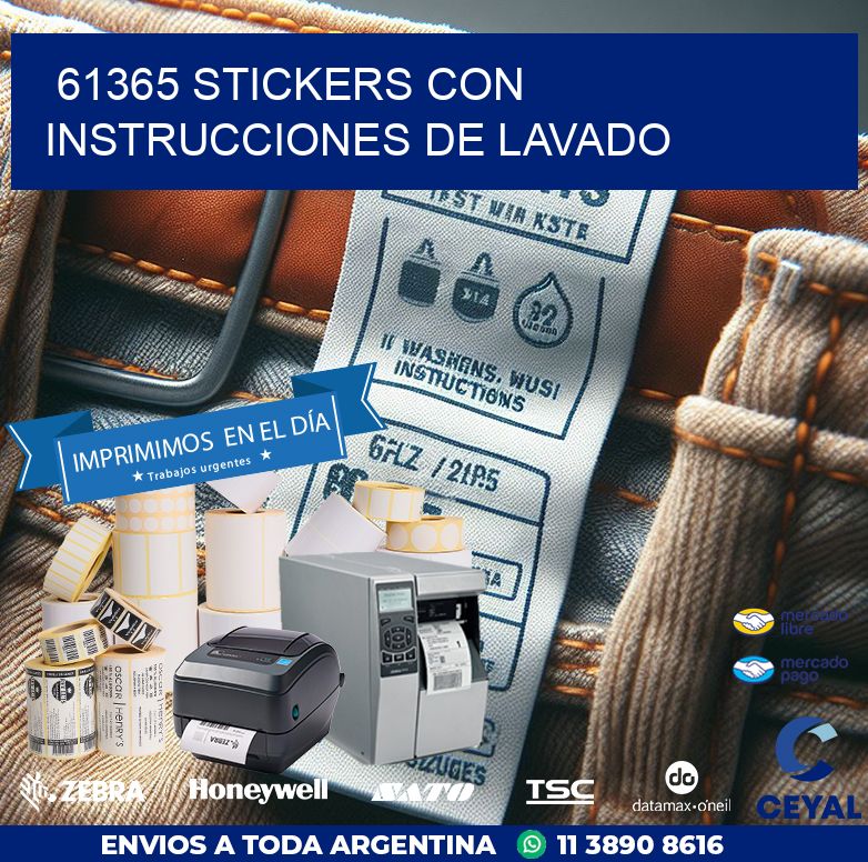 61365 STICKERS CON INSTRUCCIONES DE LAVADO