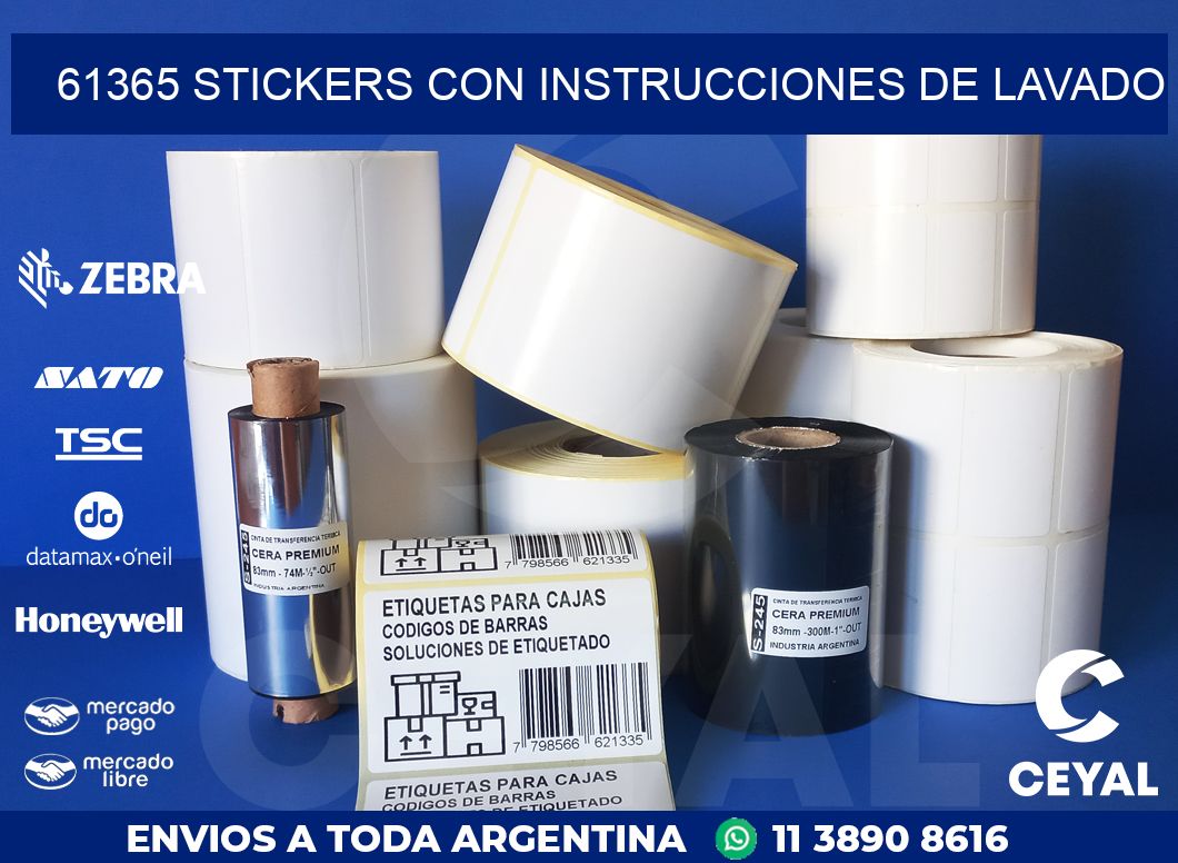 61365 STICKERS CON INSTRUCCIONES DE LAVADO