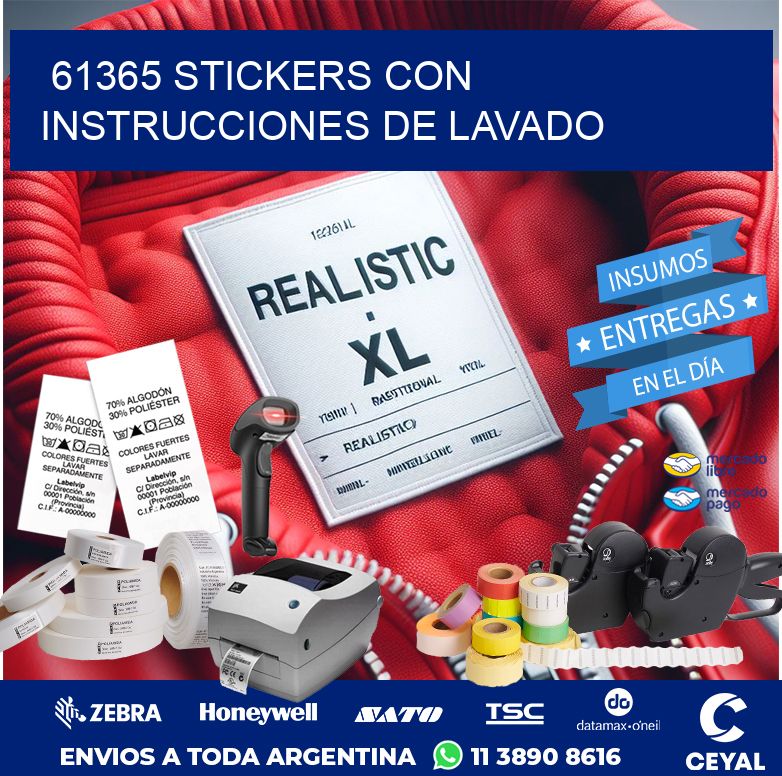 61365 STICKERS CON INSTRUCCIONES DE LAVADO