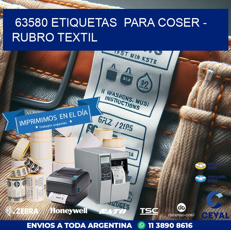 63580 ETIQUETAS  PARA COSER - RUBRO TEXTIL