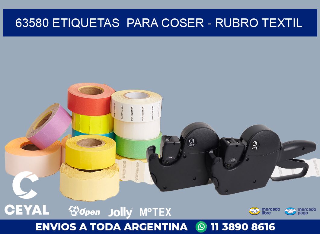 63580 ETIQUETAS  PARA COSER - RUBRO TEXTIL