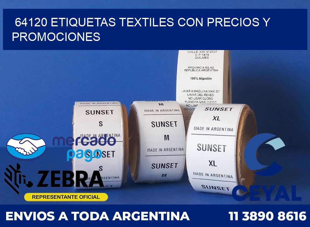 64120 ETIQUETAS TEXTILES CON PRECIOS Y PROMOCIONES