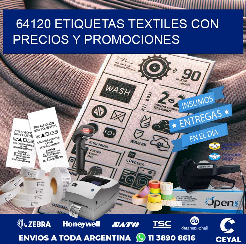 64120 ETIQUETAS TEXTILES CON PRECIOS Y PROMOCIONES