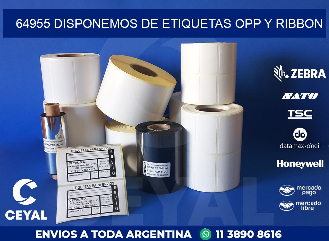 64955 DISPONEMOS DE ETIQUETAS OPP Y RIBBON