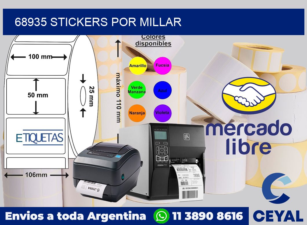 68935 STICKERS POR MILLAR