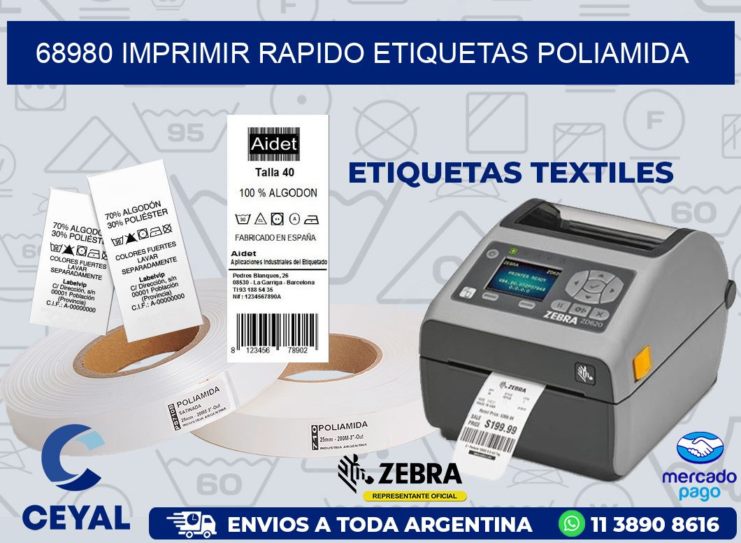 68980 IMPRIMIR RAPIDO ETIQUETAS POLIAMIDA