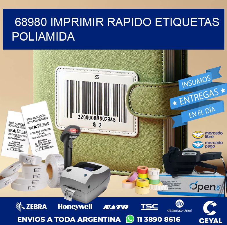 68980 IMPRIMIR RAPIDO ETIQUETAS POLIAMIDA