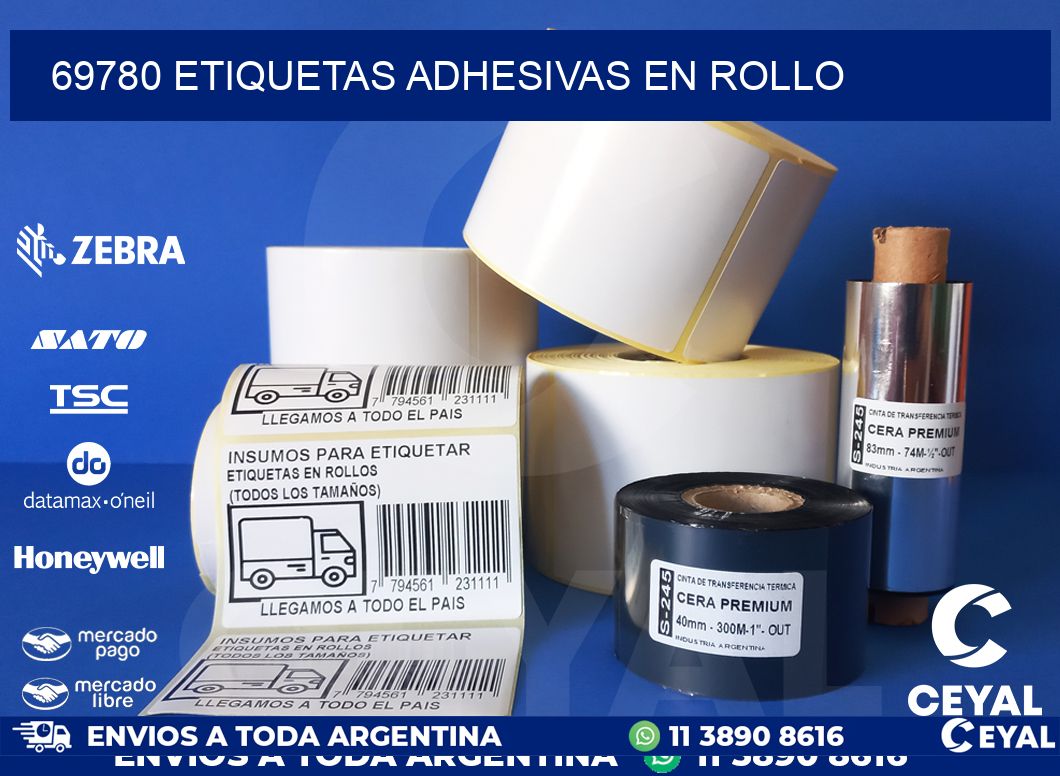 69780 etiquetas adhesivas en rollo