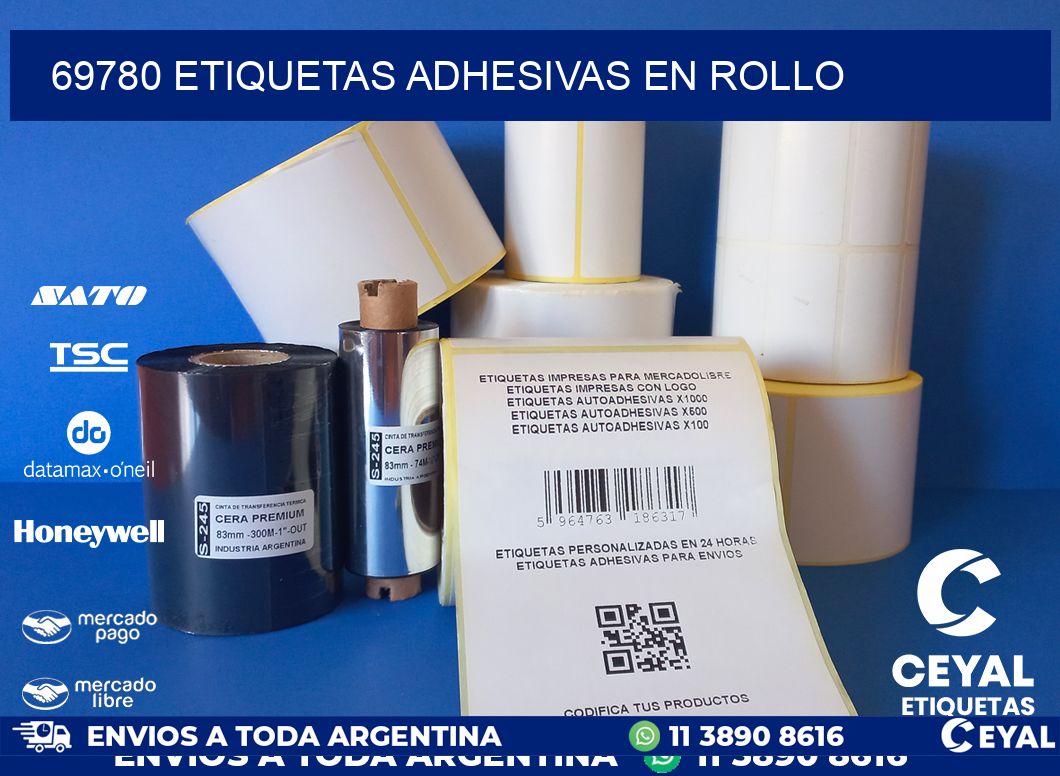 69780 etiquetas adhesivas en rollo