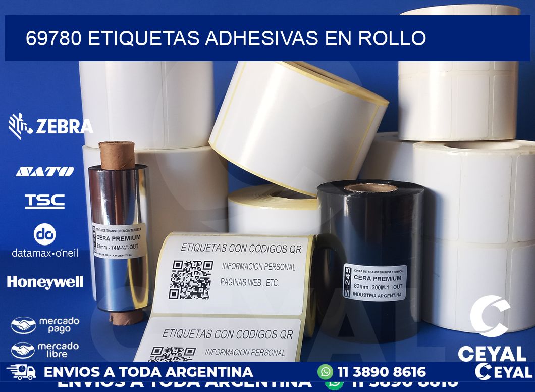 69780 etiquetas adhesivas en rollo