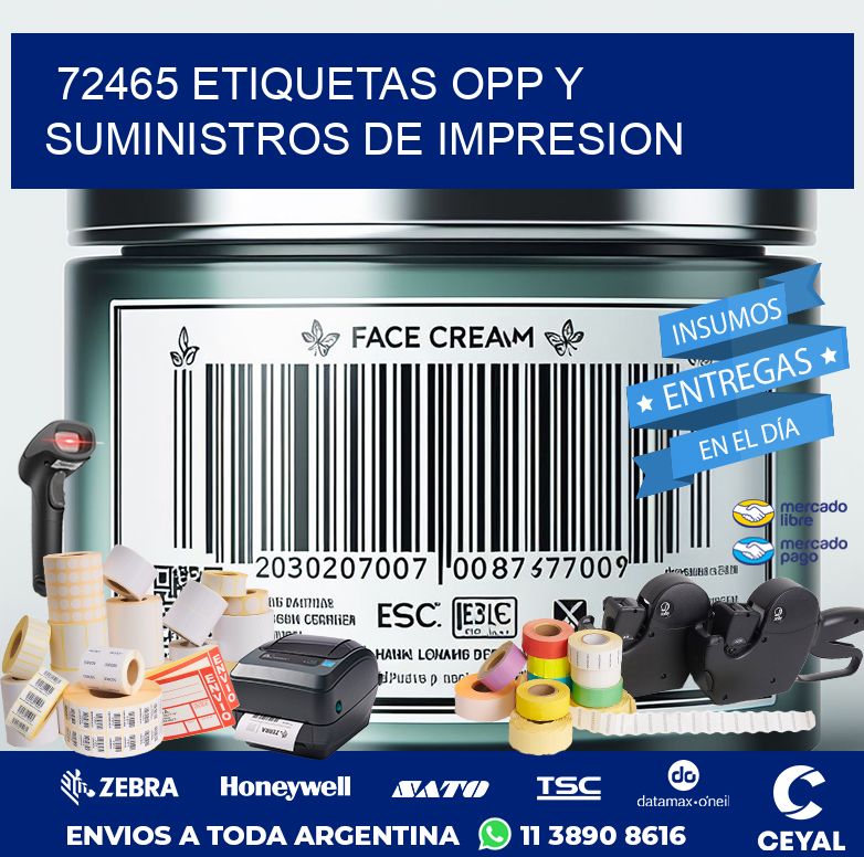 72465 ETIQUETAS OPP Y SUMINISTROS DE IMPRESION