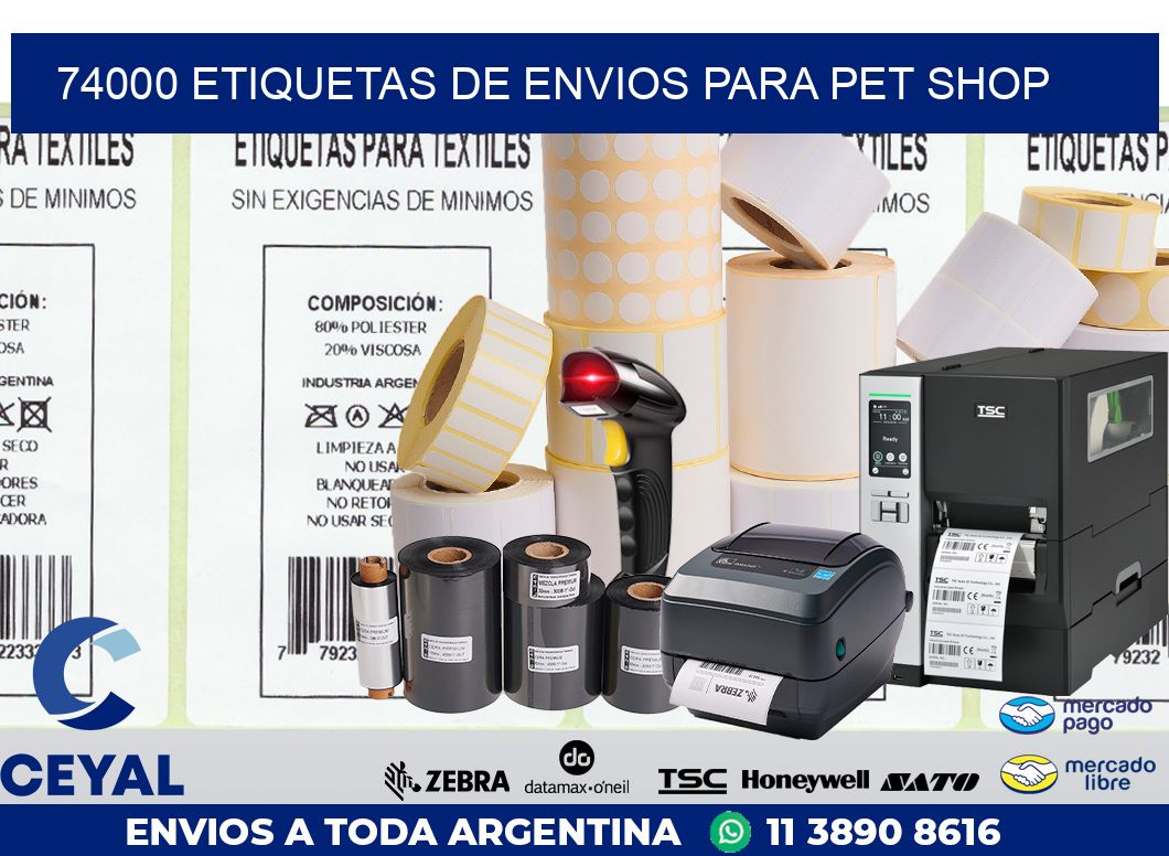 74000 ETIQUETAS DE ENVIOS PARA PET SHOP