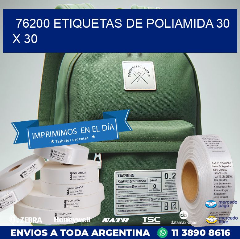 76200 ETIQUETAS DE POLIAMIDA 30 X 30